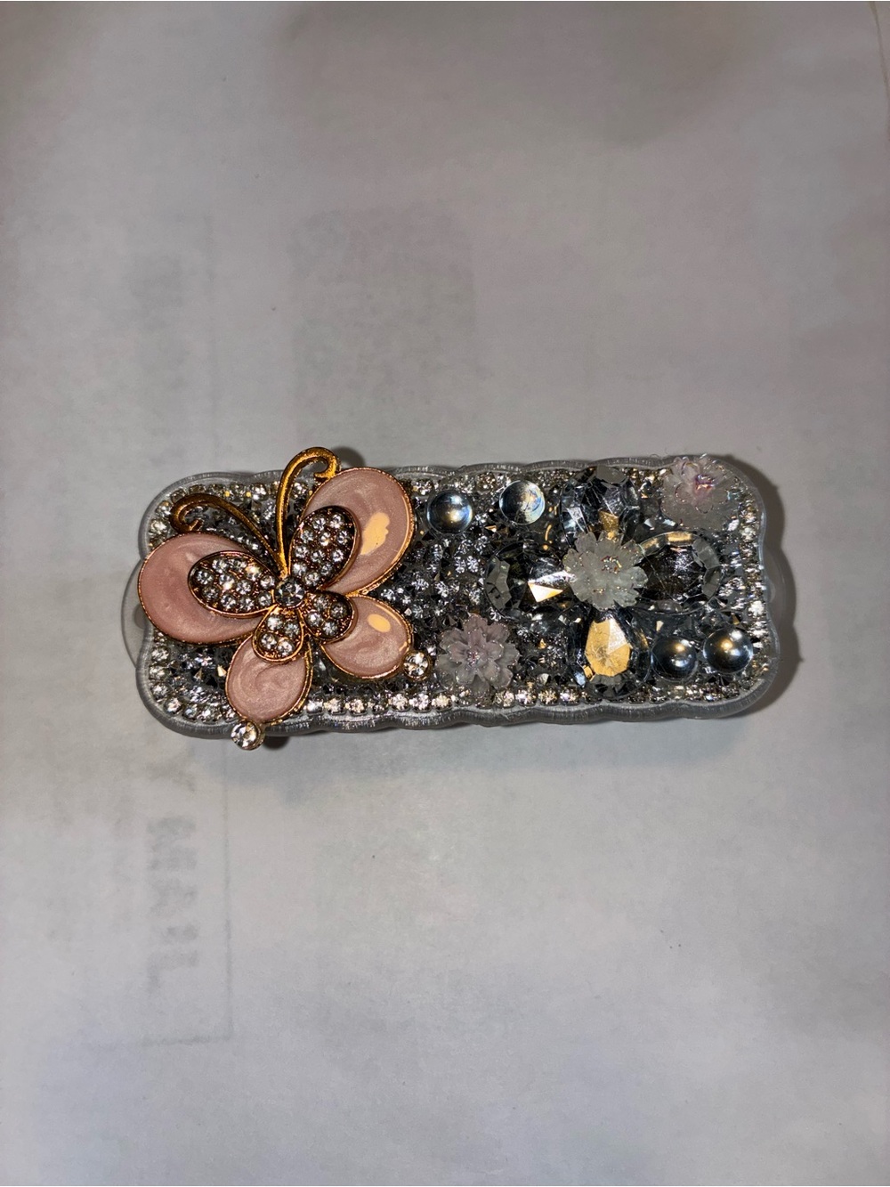 Colorful Rhinestone butterfly phone clip